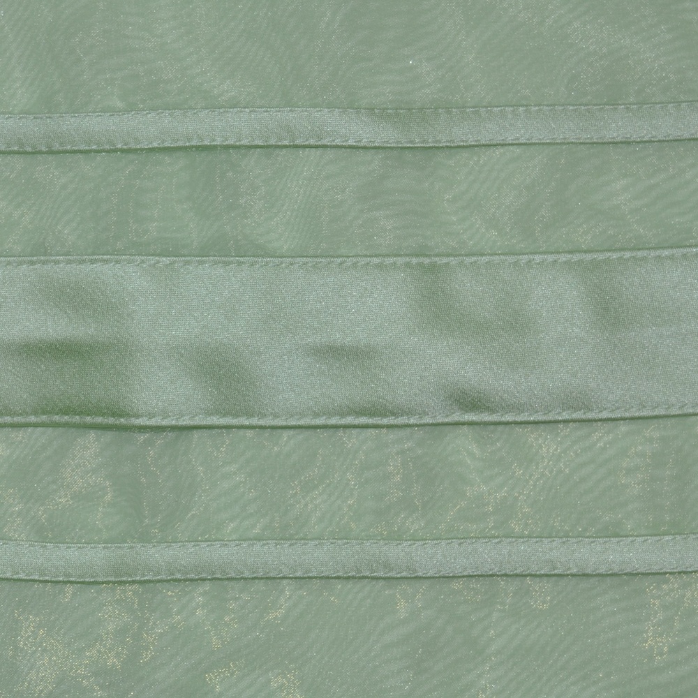Organza Tea-Length Dress w/ Satin Ribbon Detailing - Picture 3 of 8